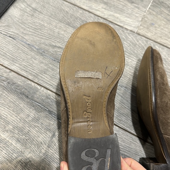 • Paul Green • Suede Leather Pull On Ankle Bootie’s Brown 7 Women’s - Picture 5 of 5